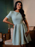 Pleated Short Sleeve Dress